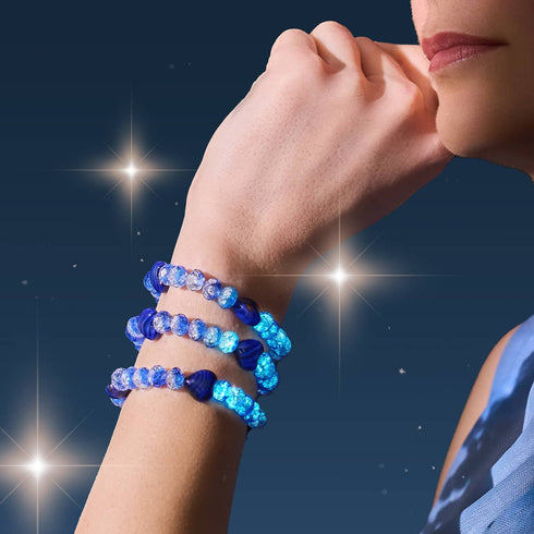 Bracelet en argent sterling 925 | Bleu outremer | Bracelet en forme de cœurs dégradés lumineux
